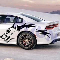 2pcs Door Side Running Wolf Car Stickers Universal For Pickup Vehicle Truck USA