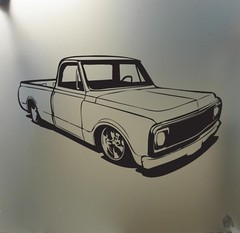 chevy c10 1967 68 69 70 lowered sticker pickup truck low stance car window decal