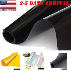 12″X72″ Gloss Dark Black Smoke Headlight Taillight Fog Light Tint Film Vinyl