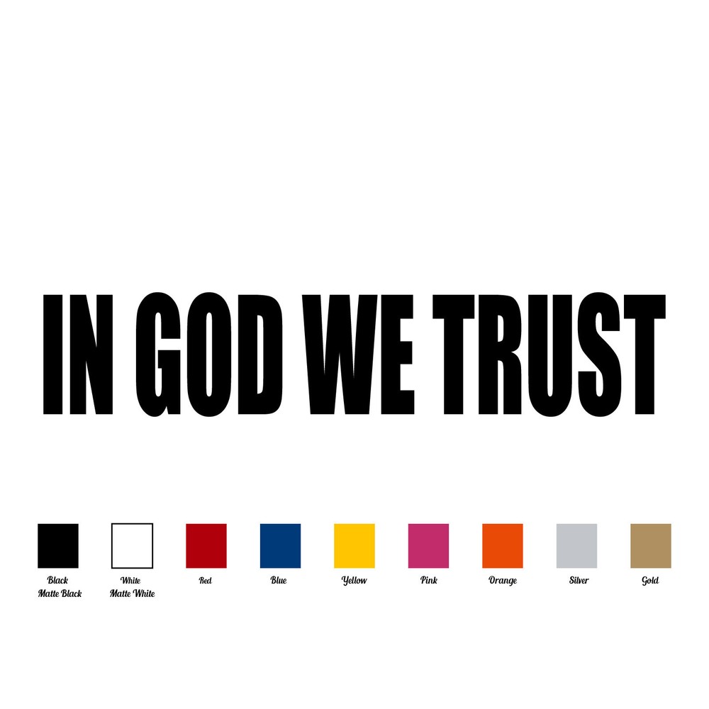 In God We Trust U.S. Decal Vinyl Sticker (10″ x 2″) Car Window Bumper Wall