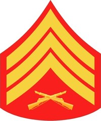 USMC Marine E-5 SGT Rank Insignia SET Red Yellow Printed / Laminated 3.25″ x 4″