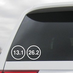 13.1 26.2 MARATHON STICKER ROUND DECAL RUNNER RUNNING WINDOW LAPTOP WALL