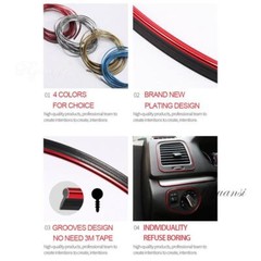 5M Blue Car Interior Door Gap Panel Edge Line Molding Trim Strip Insert Decorate