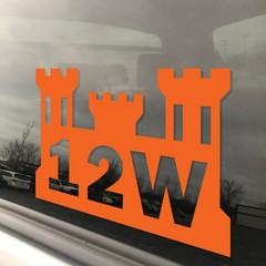 Army MOS 12W Carpentry Masonry Specialist Engineer Castle Military Decal 3″ x 5″