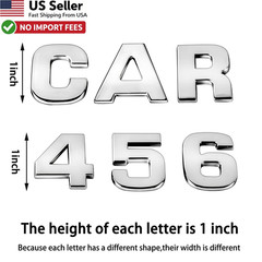 Lamoutor 43pc 3D Chrome Car Emblem Letters Numbers Badge Sticker DIY FROM USA