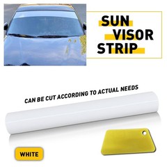Anti-UV Windshield Decal Sun Visor Tint Strip Film Front White Trim Window Cover