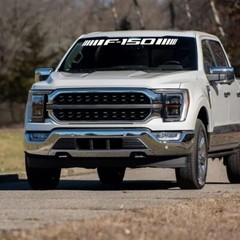 Ford F-150 Pickup Front Windshield Decal Graphics in Glossy Black