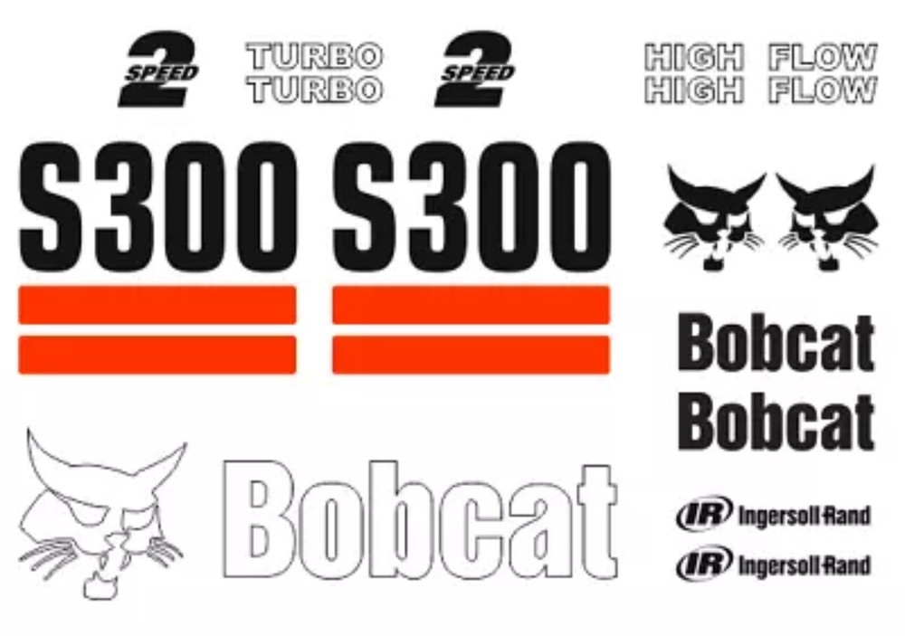(ORIGINAL LOOK) BOBCAT S300 FULL DECAL STICKER SET KIT SKID STEER DR31