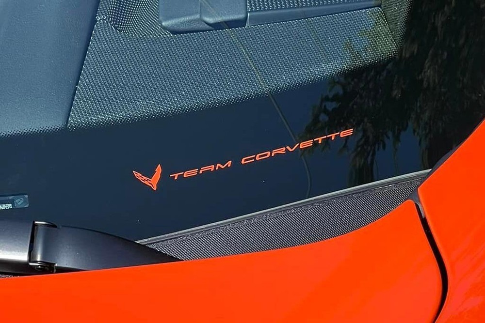 C8 Corvette Sebring Orange ‘TEAM CORVETTE’ PLAIN BLANK VINYL INSERT 2x7in