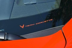 C8 Corvette Sebring Orange ‘TEAM CORVETTE’ PLAIN BLANK VINYL INSERT 2x7in