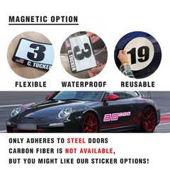 Custom Car Racing Number Class Magnet Decal x2 8,10-16 inch – Bold Black Style