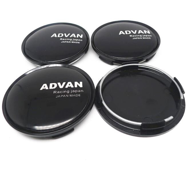 4 pcs 63 mm for Advan Racing Black Silver Alloy Wheel Center Caps Rim Caps