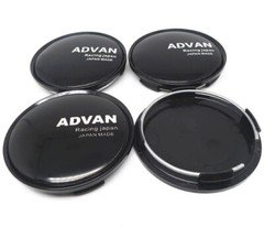 4 pcs 63 mm for Advan Racing Black Silver Alloy Wheel Center Caps Rim Caps