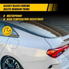 Delete Blackout Overlay Window Trims Sticker For 2021-2024 KIA K5 BLACK 1-10