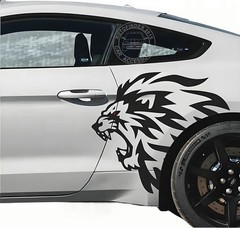 2 PCS Graphics Lion Head Sticker for Ford Mustang Rear Wheel Fender Vinyl Decals