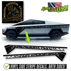 Side Hockey Stick Racing Stripe For 2023 & up Tesla Cybertruck Fountation, Beast