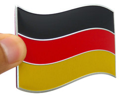 METAL Wavy German Flag Sticker Decal Emblem Bumper Sticker Auto, Truck Germany