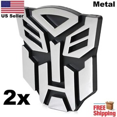 2 PCS in Set Transformers Emblem – 3″ Tall for Car Autobot Sticker Pair Chrome
