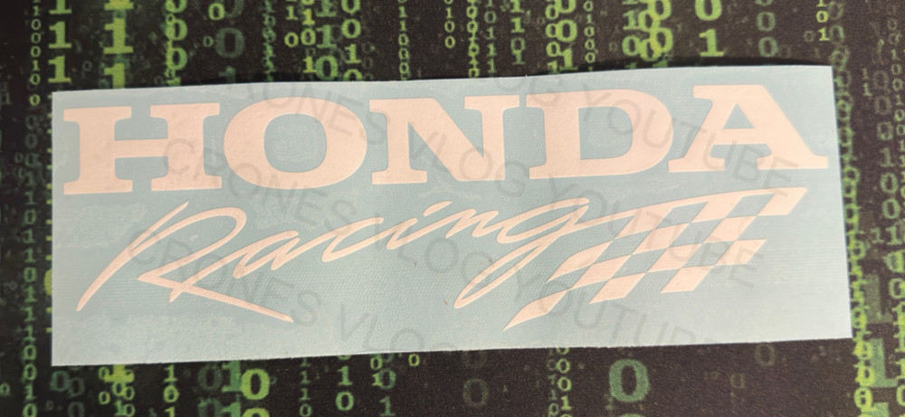 Honda Racing Checkered Flag Civic Accord window DECAL/STICKER 8” White
