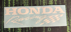 Honda Racing Checkered Flag Civic Accord window DECAL/STICKER 8” White