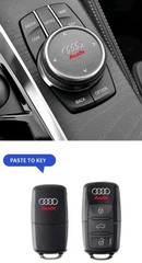 2x A3 A4 A5 A6 A7 A8 Q3 Q5 Q7 TT Steering Wheel Emblem 3D Logo Sticker Decal