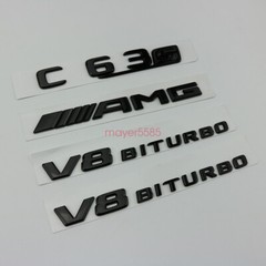 Matte black C63s AMG V8 BITURBO Trunk Emblem Badge Sticker for Mercedes Benz C63