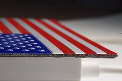 3D Aluminum US American Flag Sticker Decal | Auto Car Bike Emblem | 3.15″x1.75″