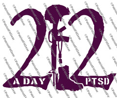 Veteran 22,PTSD,The War Within,22 A Day,Support Our Troops,Custom Vinyl Decal