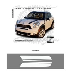 Mini Cooper Countryman Hood Stripes Graphic Kit – Bright White