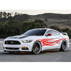 2x 7.8Ft Red Streamline Graphics Decal Stickers Car Body Side Skirt Door Fender