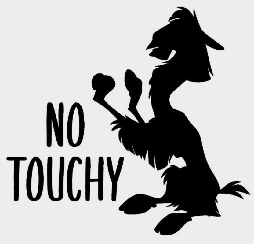 No Touchy Lama White Vinyl Decal Sticker