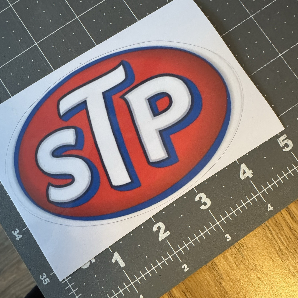 STP Logo Decal Oval Bumper Sticker 5″ Racing Indy, Tool Box, Shop Sticker NEW
