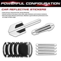 12pcs Reflective Sticker Set Rearview Mirror Auto Door Handle Paint Scratch Film