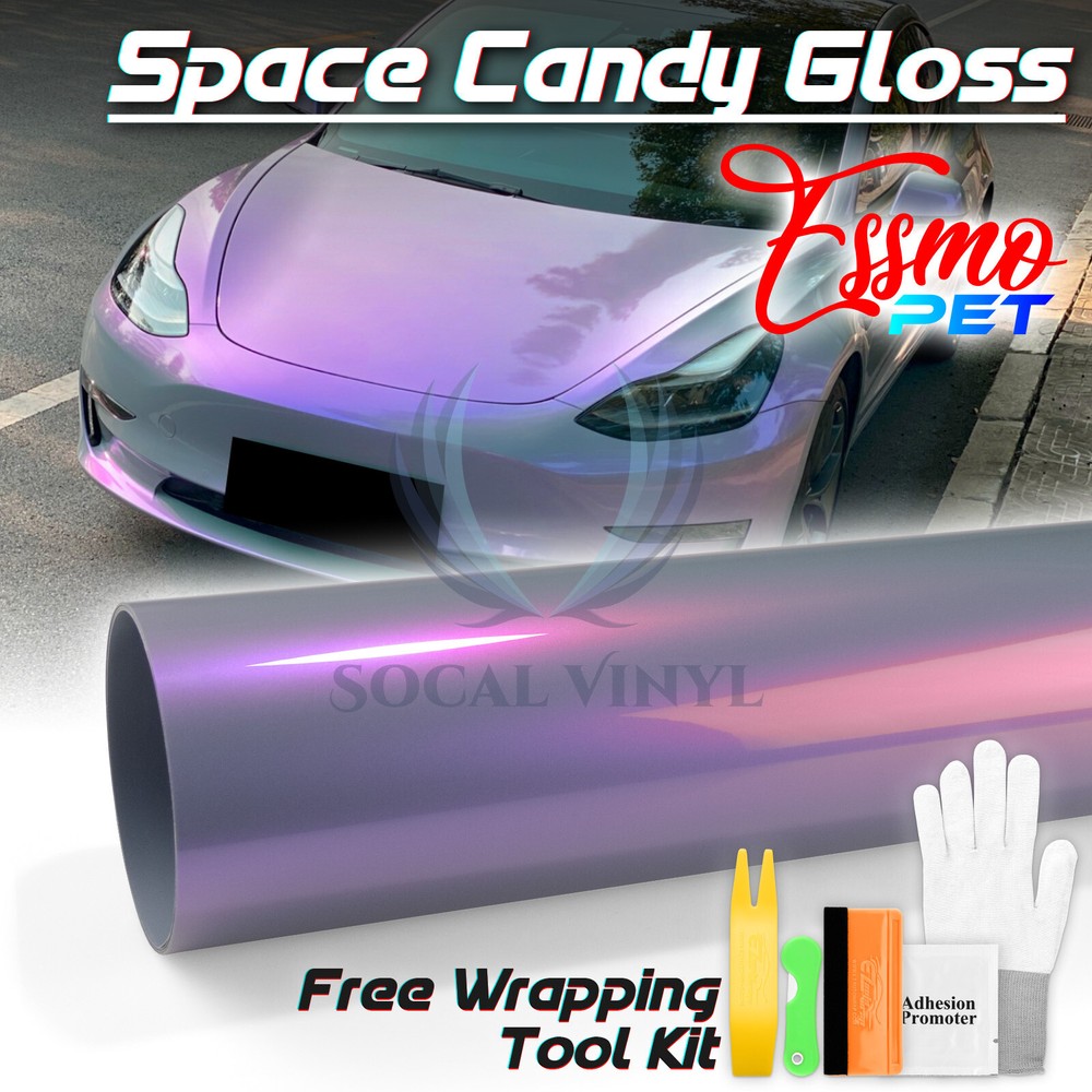 ESSMO PET Space Candy Gloss Gray Purple Car Vehicle Vinyl Wrap Decal Sticker