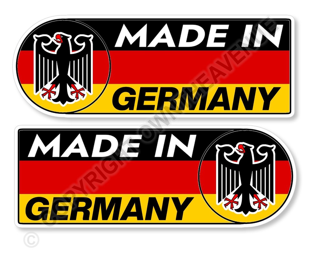Made In Germany Set Euro German Flag Car Truck Vinyl Sticker Decals 4″