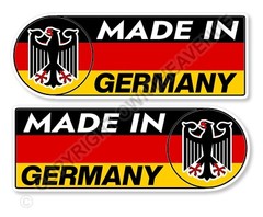 Made In Germany Set Euro German Flag Car Truck Vinyl Sticker Decals 4″