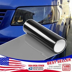 12″X72″ Gloss Light Black Smoke Headlight Taillight FogLight Tint Film Vinyl