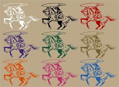 Cowboy Cowgirl Horse Roping Rodeo Western Window Laptop Vinyl Decal Sticker