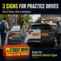 High Visibility Student Driver Car Magnets – Please Be Patient Message Pack