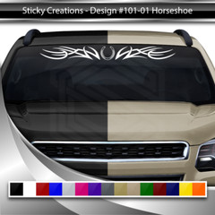 101-01 HORSESHOE Windshield Decal Window Sticker Vinyl Graphic Design Trailer