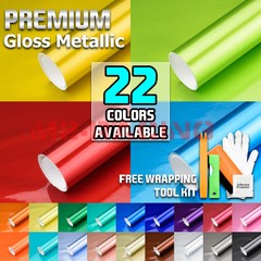 【Gloss Metallic】 Glossy Sticker Decal Vinyl Wrap Air Release Sheet Film Candy