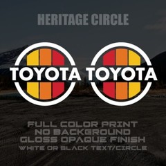 (2) Toyota Heritage Circle Stripe Decals for Toyota Tacoma, Tundra, 4runner
