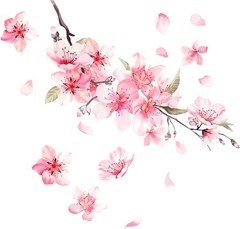 Realistic Cherry Blossom Bumper Sticker – Pink Floral Vinyl 10×9.5 in