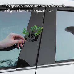 8pcs Black Car Window Center Pillar Stickers for Cadillac CT5 (2020-2023) Trim P