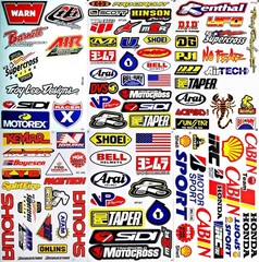 Dirt Bike Motorcycles Supercross Motocross ATV Lot 6 vinyl decals Multicolor