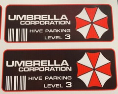 Pair Umbrella Corporation Hive Parking Sticker Multicolor Decal Adhesive zombie