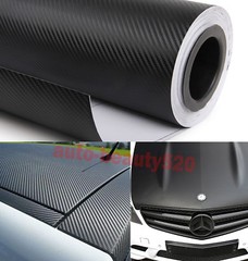 12″ x 60″ Useful Car 3D Carbon Fiber Vinyl Wrap Sticker Film Black Air Free – CF