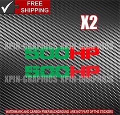 500 HP / HORSEPOWER VINYL DECAL STICKER 2 COLOR STICKERS GREEN/RED