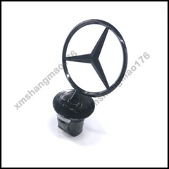 For Gloss Black Front Hood Ornament Star Mounted Emblem C E S AMG