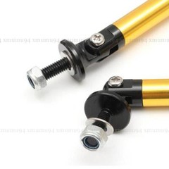 Adjustable Red Car Front Bumper Lip Splitter Strut Rod Tie Support Bars Spoiler
